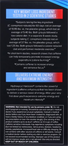 Hydroxycut Hardcore Rapid-Release Dietary Supplement Capsules Perspective: back