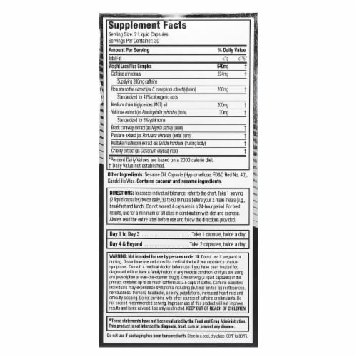 Hydroxycut Black Intense Weight Loss Rapid-Release Dietary Supplement Liquid Capsules Perspective: back