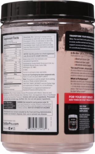 Six Star Whey Isolate Chocolate Protein Powder Perspective: back