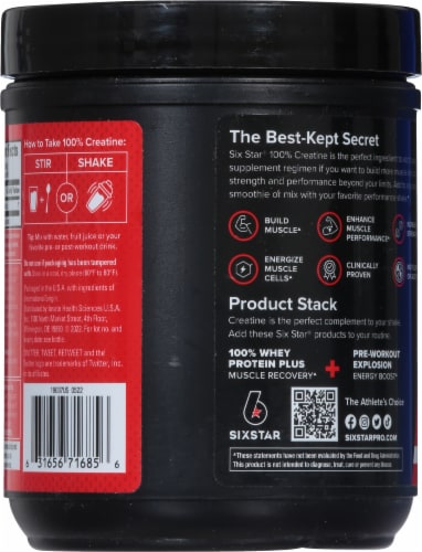 Six Star™ 100% Unflavored Creatine Perspective: back