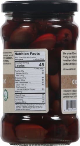 Divina Organic Kalamata Pitted Olives Perspective: back