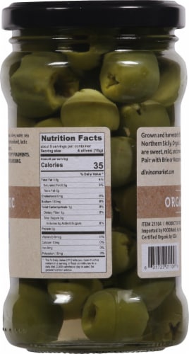 Divina® Organic Pitted Castelvetrano Olives Perspective: back