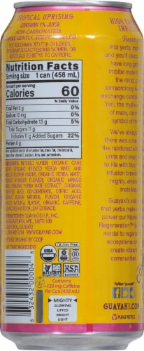 Guayaki Yerba Mate Organic Tropical Uprising Energy Drink Perspective: back