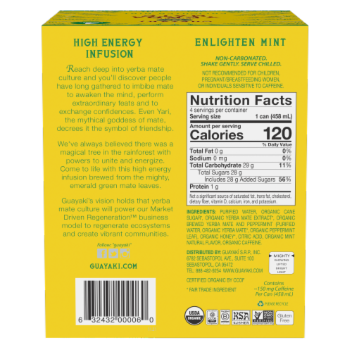 Guayaki Organic Enlighten Mint Yerba Mate Perspective: back