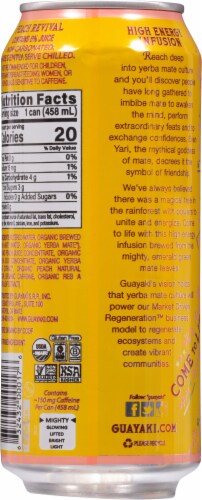 Guayaki Peach Revival Yerba Mate Organic Tea Perspective: back