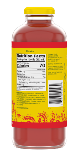 Guayaki Yerba Mate Organic Strawberry Hibiscus Perspective: back