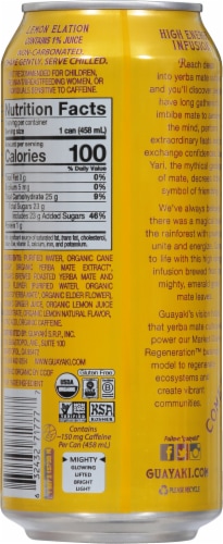 Guayaki Lemon Elation Yerba Mate Perspective: back