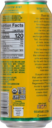 Guayaki Yerba Mate Organic Enlighten Mint Energy Drink Perspective: back