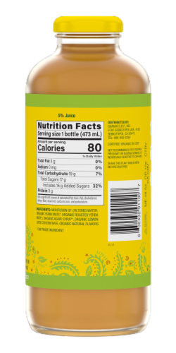 Guayaki Yerba Mate Yerba & Lemonade Tea Bottle Perspective: back