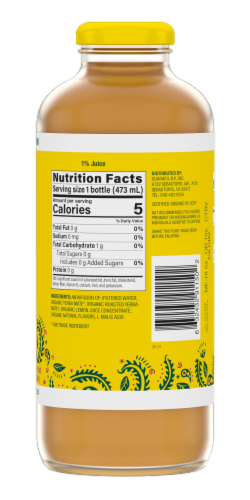 Guayaki Unsweetened Traditional Terere Organic Yerba Mate Bottle Perspective: back
