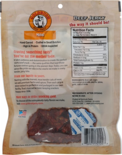Goldrush Mild Beef Jerky Perspective: back