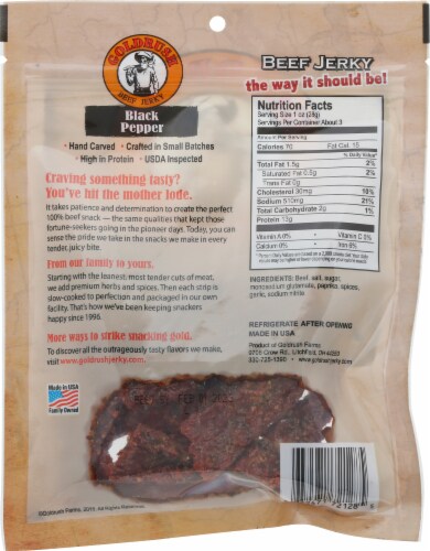 Goldrush Black Pepper Beef Jerky Perspective: back