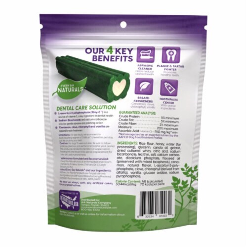 Every Day Naturals® No Brush™ Toothpaste Dental Chew Perspective: back