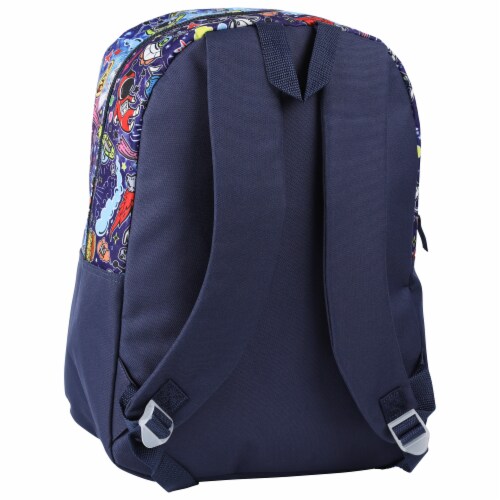 Cudlie Big Face Space Doodles & Astronaut Backpack with Pencil Case Perspective: back