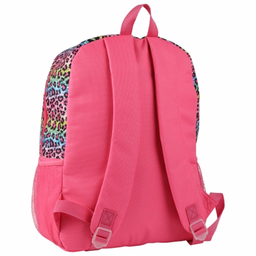 Cudlie Rainbow Animal Print Backpack with Pencil Case and Headband Perspective: back