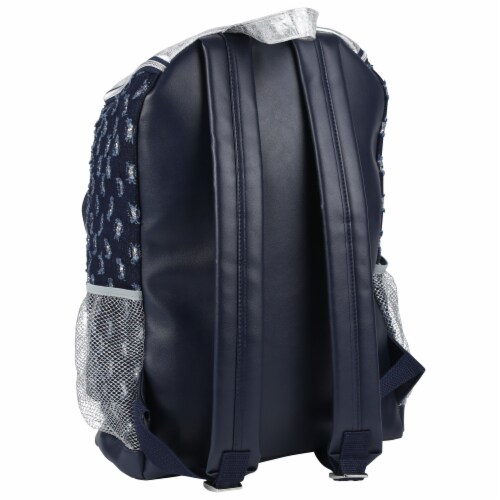 Cudlies Denim Glitter & Hearts Fashion Backpack Perspective: back