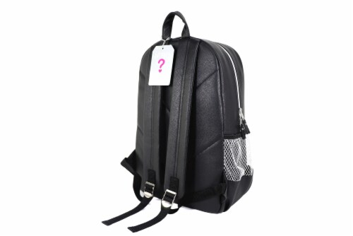 Cudlie Woven Faux Leather Backpack - Black Perspective: back