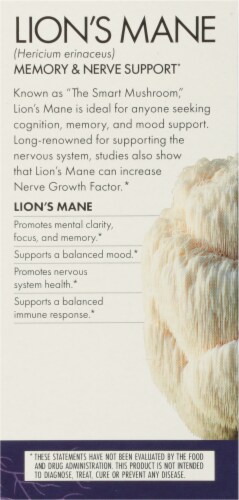 Host Defense® Mushrooms™Memory and Nerve Support Lions Mane Capsules Perspective: back