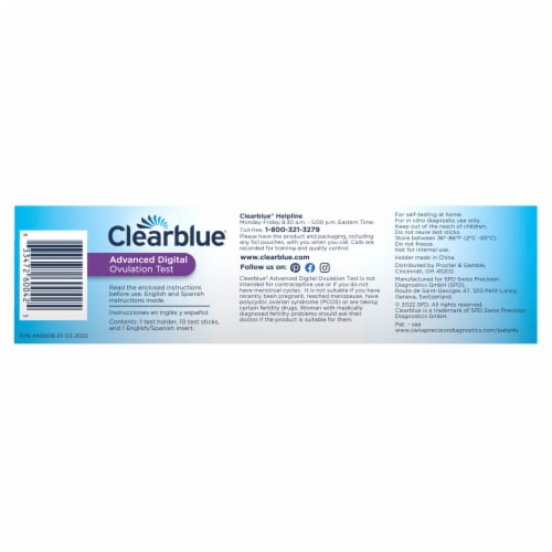 Clearblue Advanced Digital Ovulation Test Perspective: back