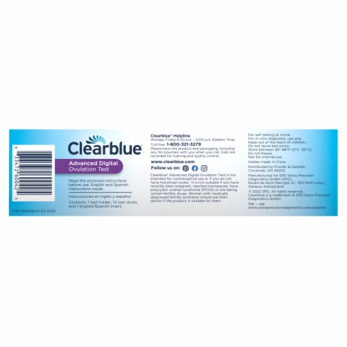 Clearblue Advanced Digital Ovulation Test Perspective: back