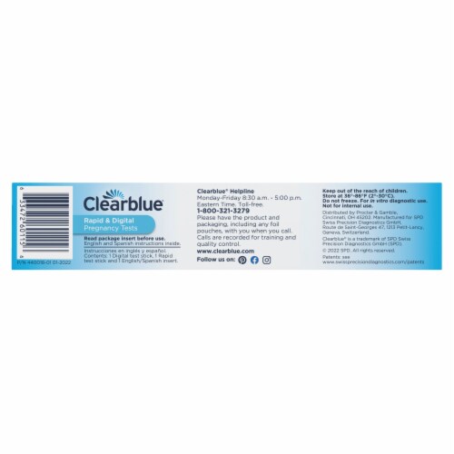 Clearblue Rapid & Digital Pregnancy Tests Perspective: back