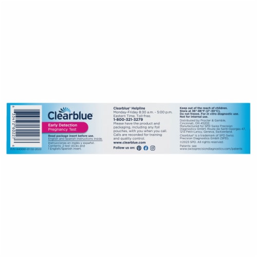 Clearblue Early Detection Pregnancy Test Perspective: back