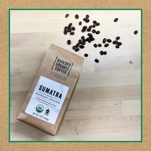 Boulder Organic Coffee® Fair Trade Organic Sumatra Medium Roast Coffee Perspective: back
