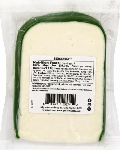 Yancey's Fancy Bergenost Norwegian Style Cheese Perspective: back