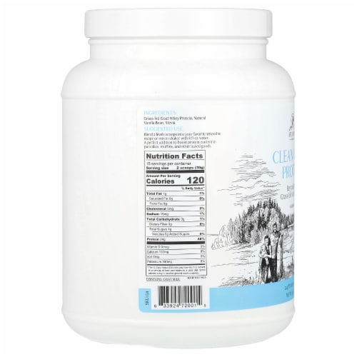 Mt. Capra Clean Whey Protein Vanilla Bean - 16 oz (453 g) Perspective: back