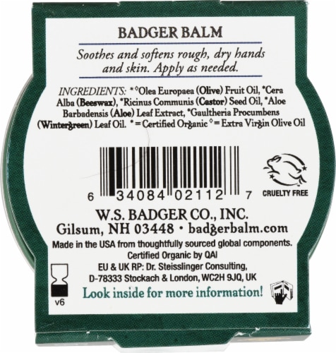 Badger Balm Organic For Hardworking Hands Lotion Perspective: back