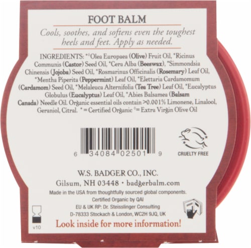 Badger Organic Foot Balm Peppermint & Tea Tree Perspective: back