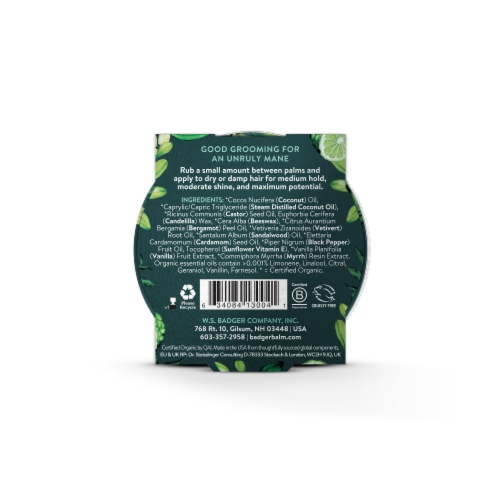 Badger® Navigator Class Man Care Organic Hair Pomade Perspective: back