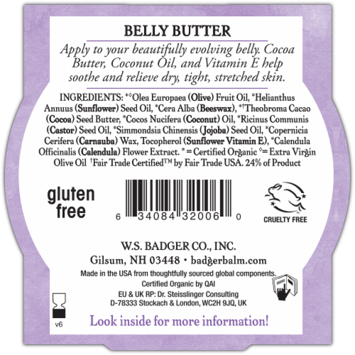 Badger® Belly Butter Cocoa Butter & Calendula Perspective: back