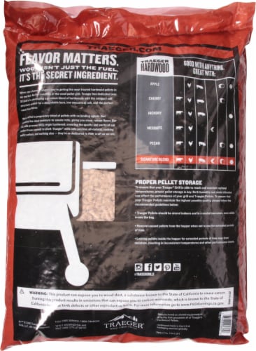 Traeger Wood Fire Grills® Signature Blend Hardwood Pellets Perspective: back