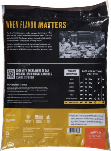 Traeger Wood Fire Grills Oak & Whiskey Pellets Perspective: back