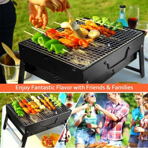 Portable BBQ Grill Foldable Charcoal Grill Lightweight Smoker Grill Perspective: back