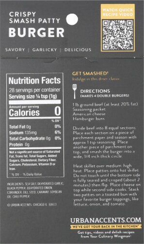 Urban Accents® Crispy Smash Patty Classic Steakhouse Burger Seasoning Perspective: back