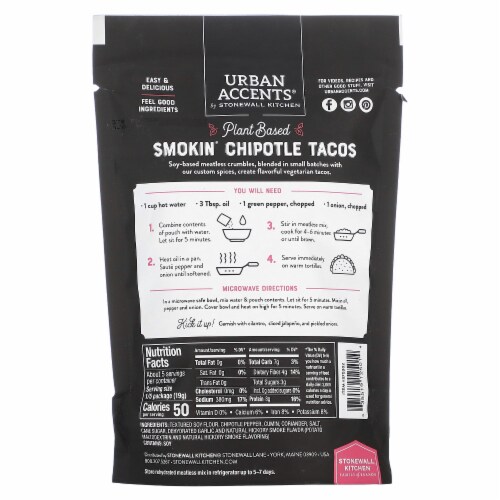 Plant Based Street Taco Protein Meatless Mix, Protein and Seasoning Mix Perspective: back