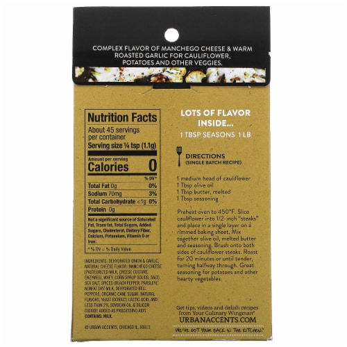 Urban Accents® Manchego & Roasted Garlic Veggie Roaster Seasoning Perspective: back
