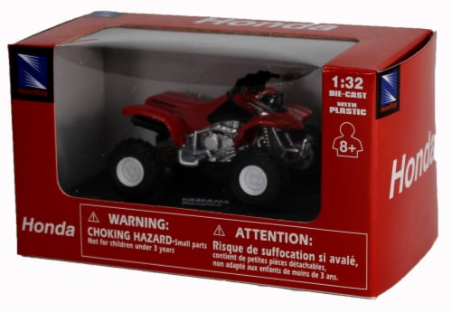 NewRay Toys Die-Cast Red Honda Sportrax 400EX Four Wheeler, 1:32 Scale Perspective: back