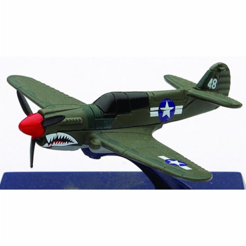 Die-Cast WWII Fighter Plane, P-40N Warhawk 1:160 Scale Perspective: back