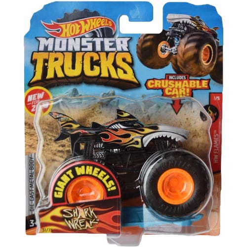 Hot Wheels Monster Trucks Oversized Shark Wreak Diecast Car