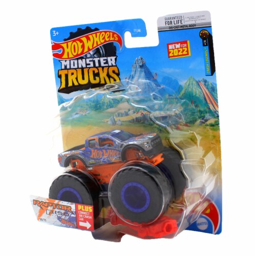 Hot Wheels Monster Trucks 1:64 Scale Raptor F-150 Includes Connect and Crash Car Perspective: back