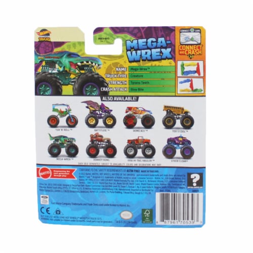 Hot Wheels Monster Trucks Creature 3-Pack of 1:64 Scale Shark Wreak  Piran-ahh & Mega Wrex, 1 - Fred Meyer