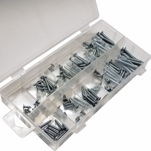 Screw Assortment Kit Box, Screwdriver Tool Needed, Variety of Sizes, 120 Pieces Perspective: back