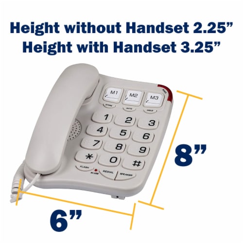 Blue Donuts Big Button Phone for Seniors Phones for Elderly Landline Phones for Home, Braille Perspective: back