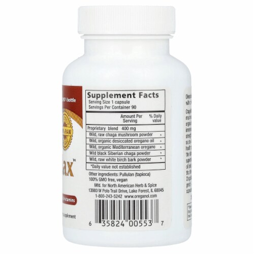 North American Herb & Spice Raw ChagaMax™ - 90 Vegi Caps Perspective: back