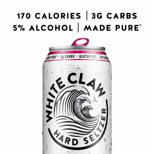 White Claw Black Cherry Spiked Seltzer Single Can Perspective: back