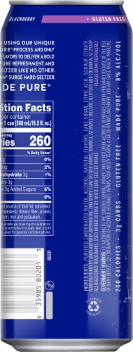 White Claw Hard Seltzer Surge Blackberry Single Can Perspective: back