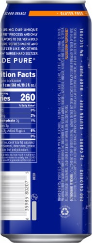 White Claw Hard Seltzer Surge Blood Orange Single Can Perspective: back